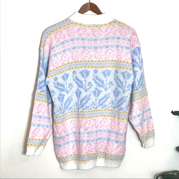 Vintage LA VENTURE Pastel Pattern Knit Sweater - Picture 3 of 5
